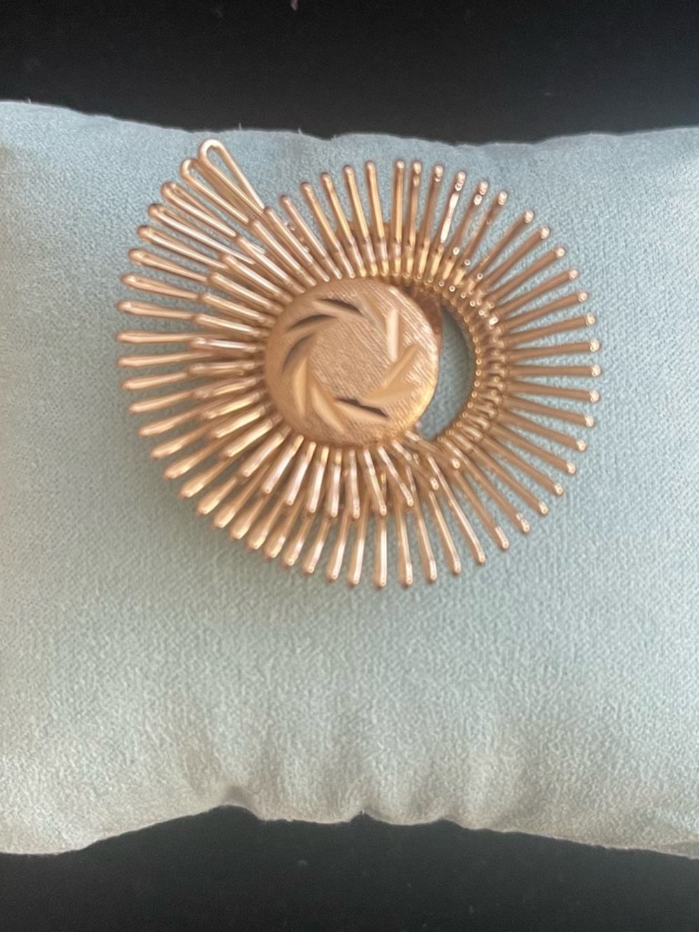 Gold Sunburst Spiral Brooch - Women Accessories